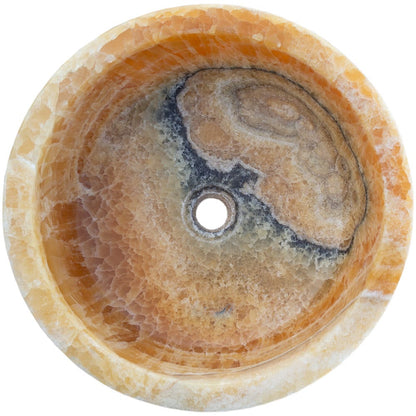 TCSC | Natural Stone Translucent Honey Onyx Above Vanity or Drop-in Bathroom Sink Polished