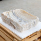 TCSC | Honey Onyx Rectangular Above Vanity Bathroom Sink Polished Interior Hand-chiseled Exterior