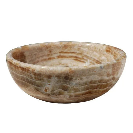 TCSC | Honey Onyx Translucent Natural Stone Above Vanity Bathroom Vessel Sink Polished