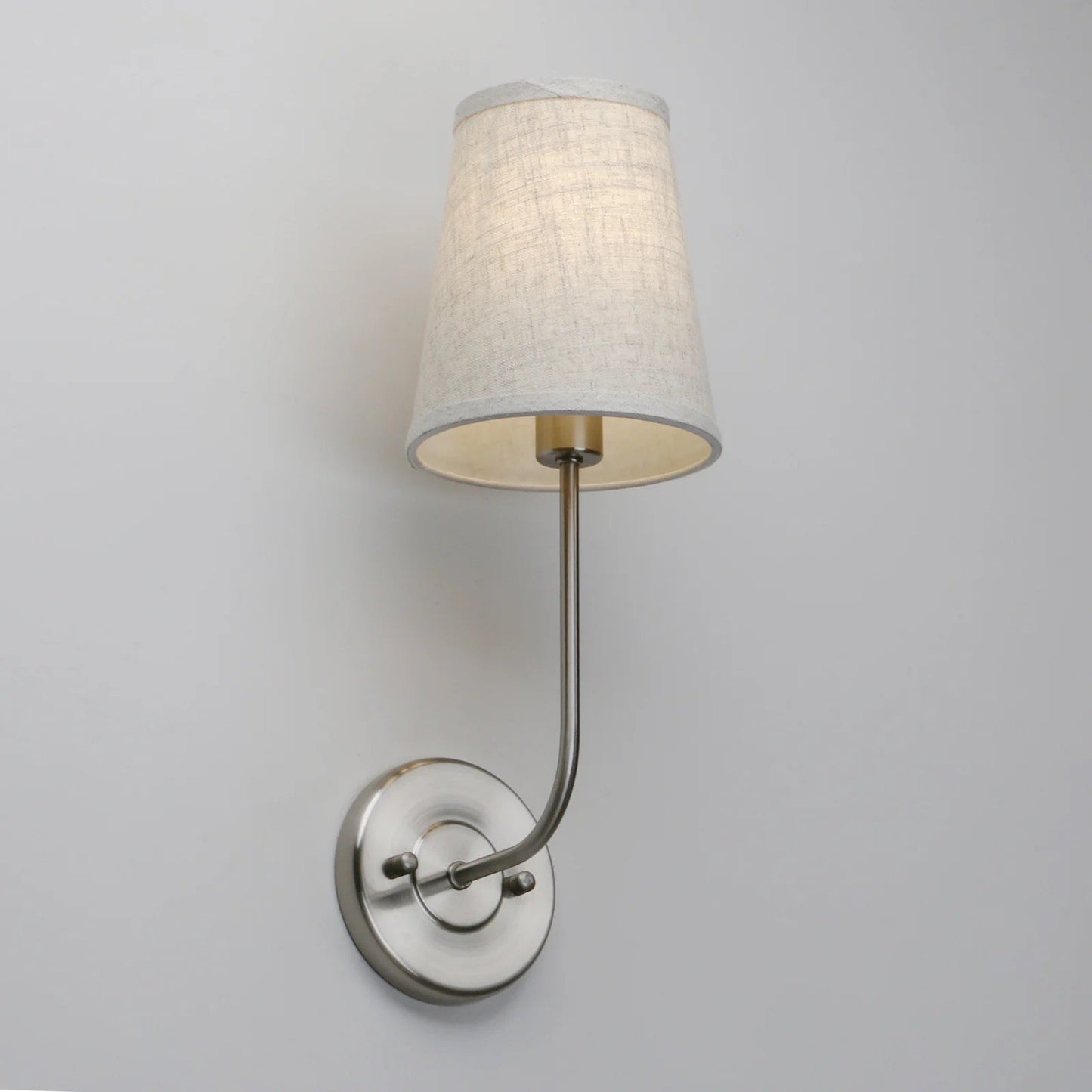 Country Industrial Wall Lamps with Flared Linen Shades