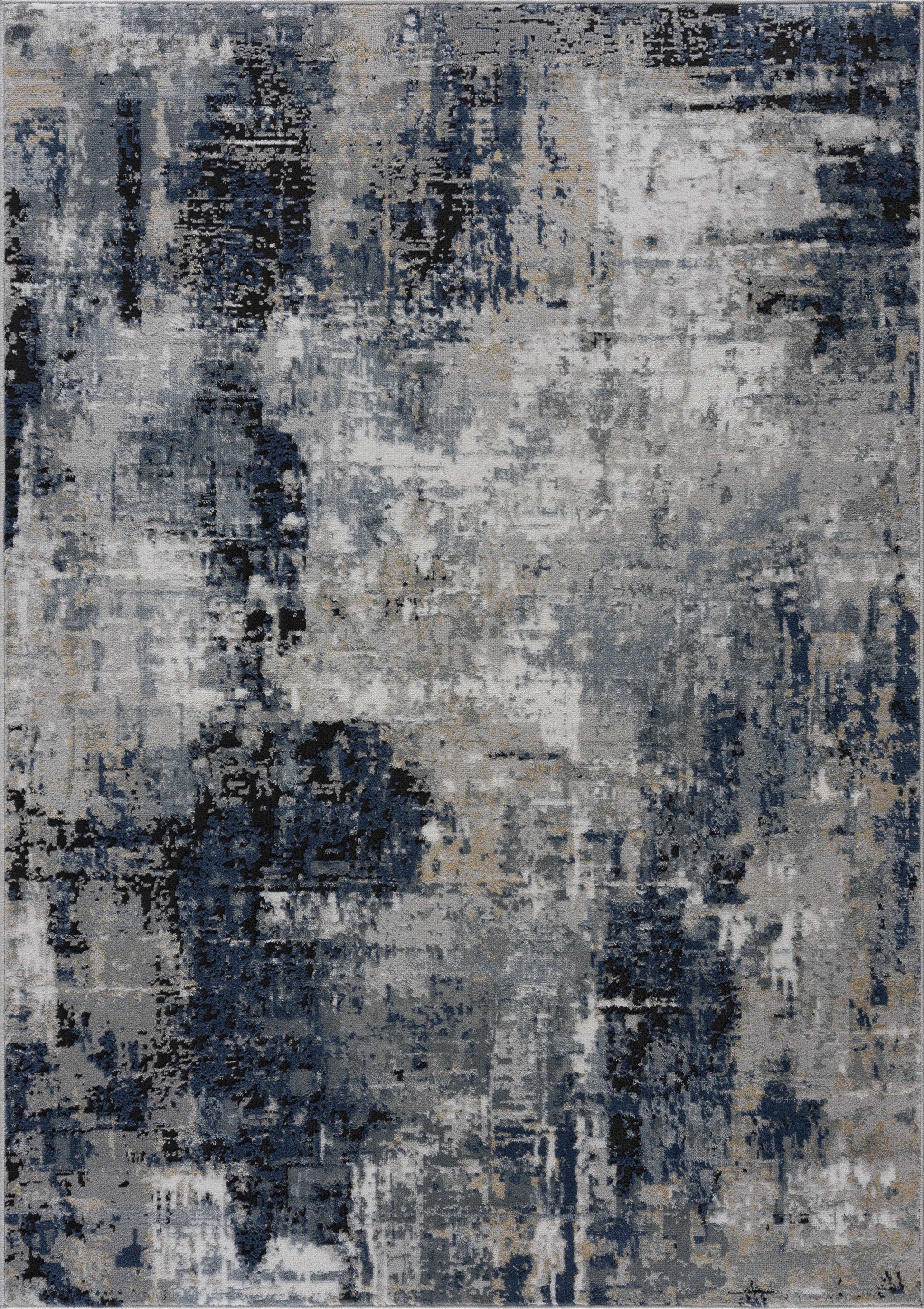 Campsall Gray&Blue Abstract Area Rug.