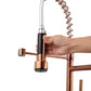 Rose Gold High Arc brass Kitchen Sink Faucet Pull Down Spray with lock ring and deck plate