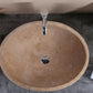 TCSC | Karina Walnut Travertine Natural Stone Oval Shape Above Vanity Bathroom Vessel Sink