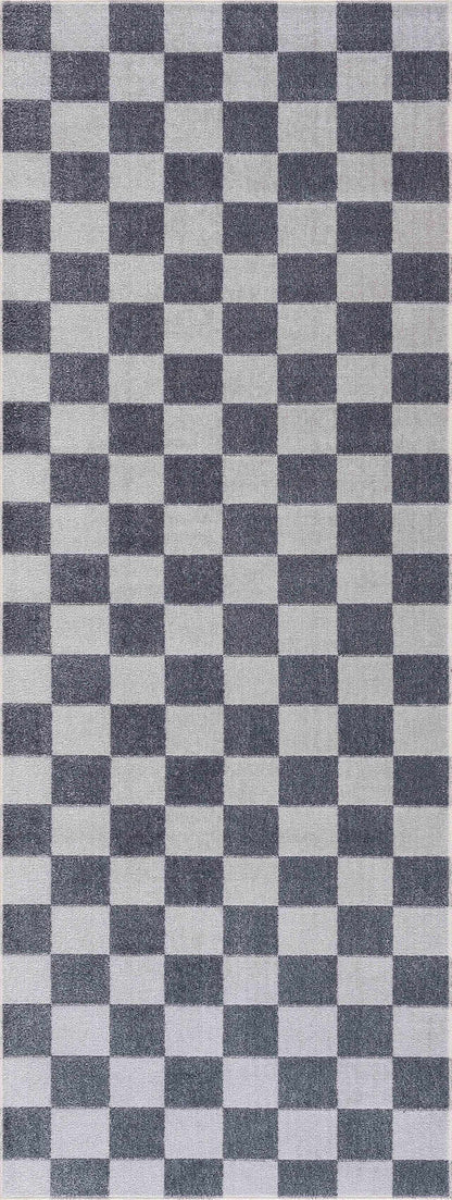 Alie Blue Checkered Area Rug.