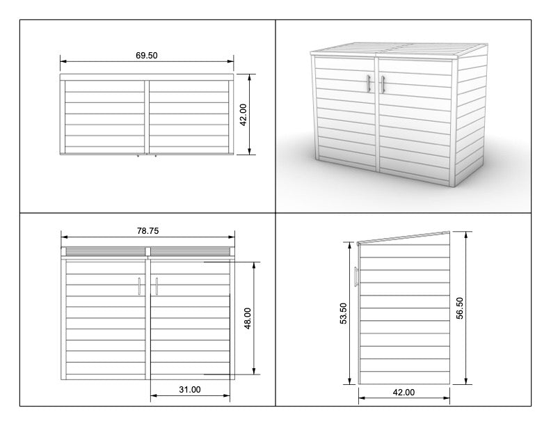 Red Grandis Trash Enclosure