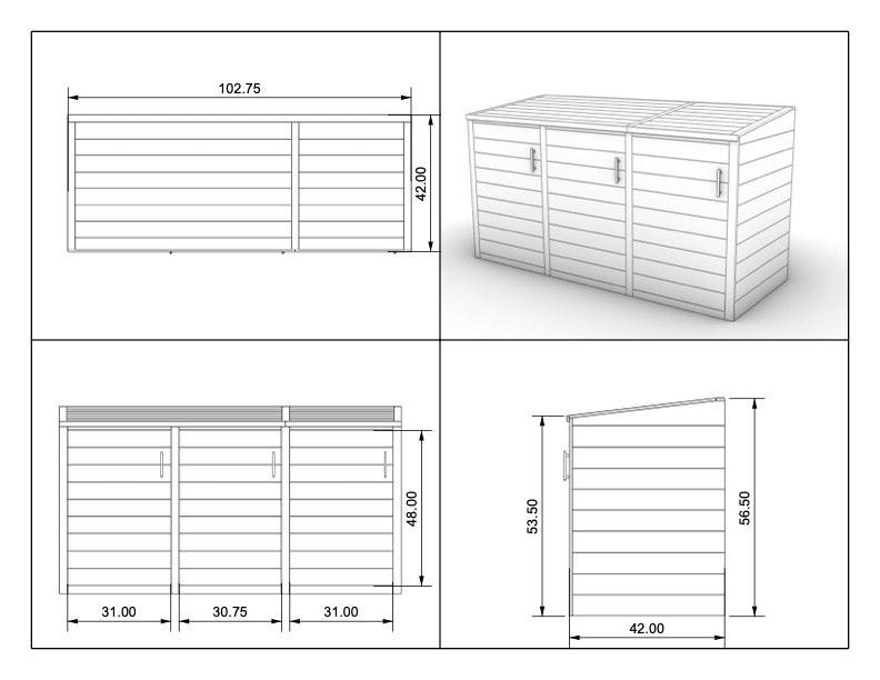 Caja de basura de caoba