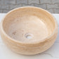 Light Beige Travertine Natural Stone Above Vanity Bathroom Vessel Sink Polished