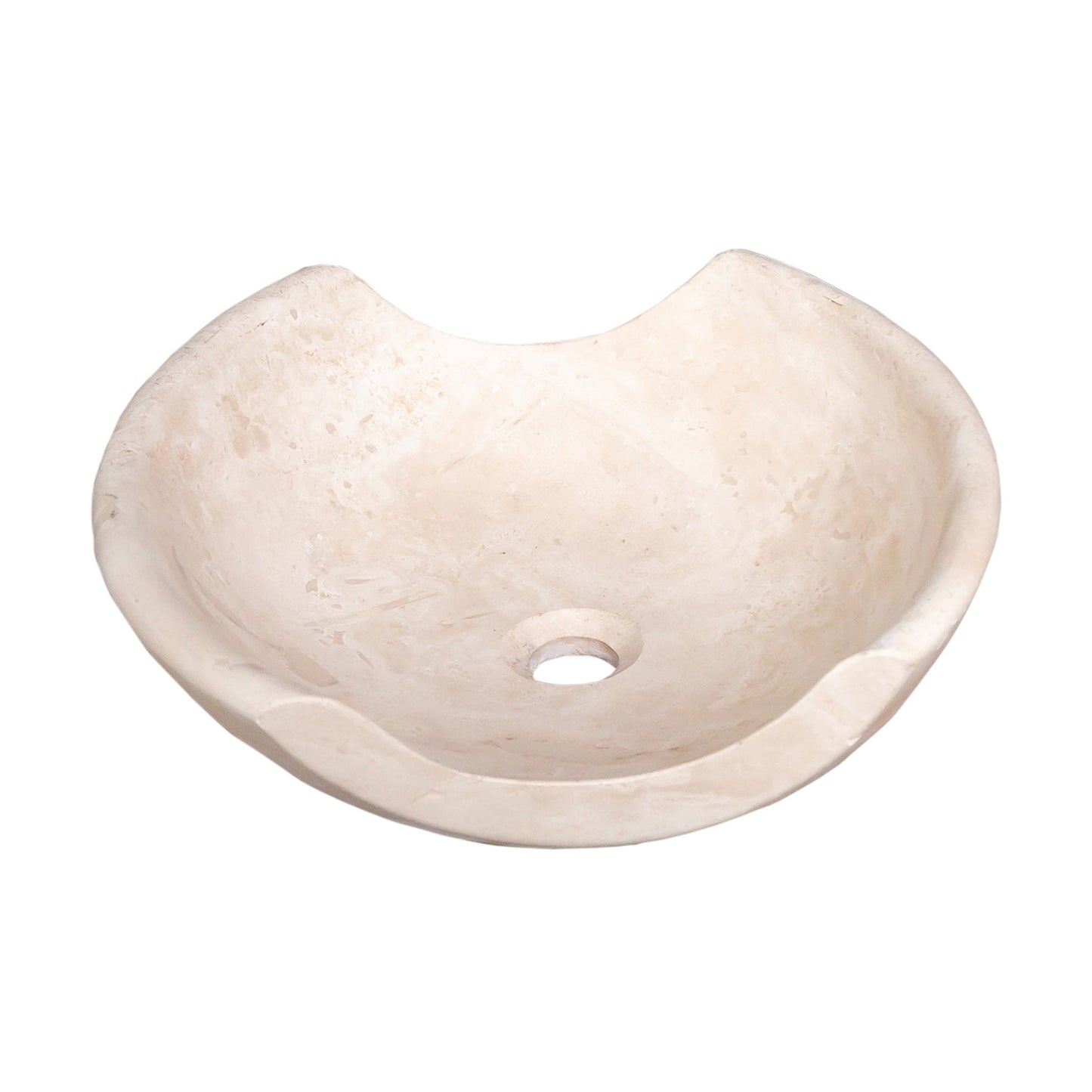 Light Travertine Natural Stone Special Shape Above Vanity Bathroom Sink Honed