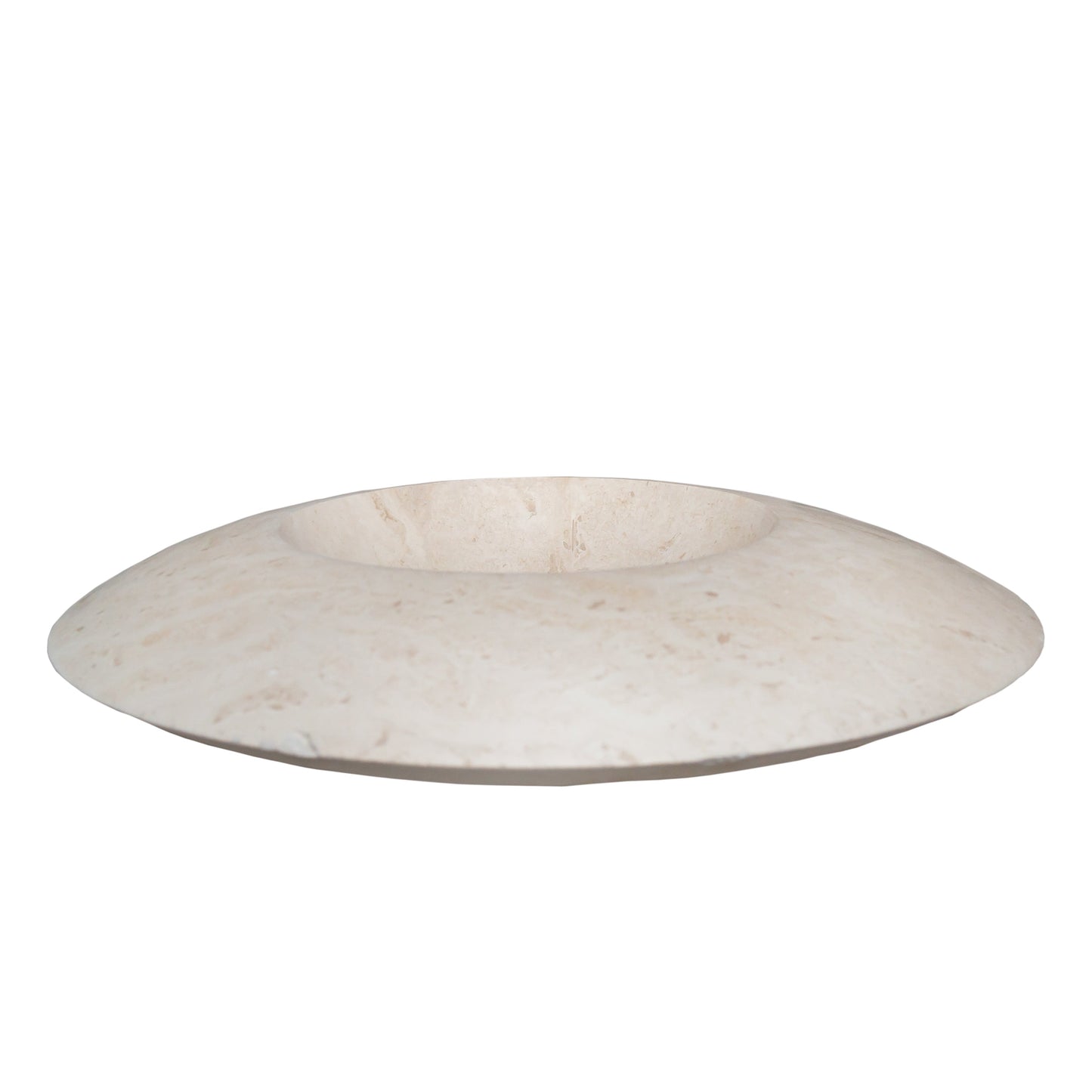 Light Travertine Natural Stone UFO Shape Above Vanity Bathroom Sink Honed