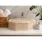 TCSC | Light Beige Travertine Octagon Above Vanity Bathroom Vessel Sink Polished