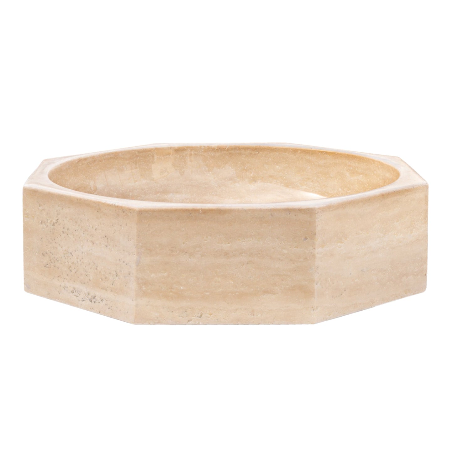 TCSC | Light Beige Travertine Octagon Above Vanity Bathroom Vessel Sink Polished