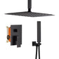 12 Inch or 16 Inch Ceiling Mount Oil Rubbed Bronze Shower System - Options for LED or Non-LED Light