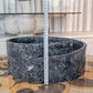 Natural Stone Black Marble Design Above Vanity Bathroom Sink Polished (D)16" (H)6"