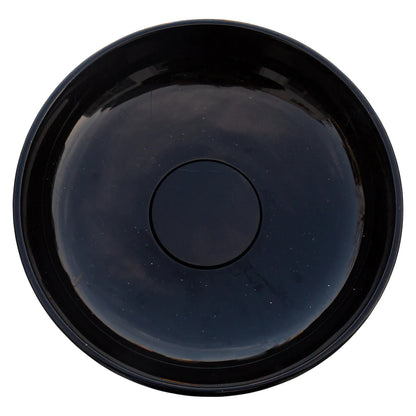 TCSC | Toros Black Marble Above Vanity Designer Bathroom Sink Middle Drain Cap (D)16" (H)6"