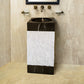 TCSC | Natural Stone 3 piece Marble Pedestal Stand-alone Sink Toros Black-Carrara White