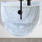 Natural Stone Carrara White Marble Wall-Mount Bathroom Marble Sink (W)24" (L)20" (H)6"