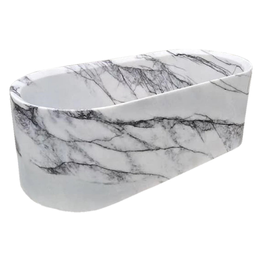 TCSC | New York Marble Bathtub Hand-carved from Solid Marble Block (W)32" (L)73" (H)24"