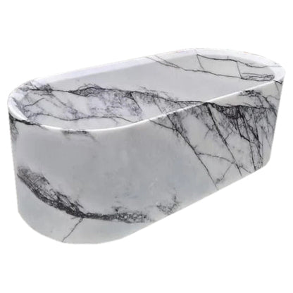 TCSC | New York Marble Bathtub Hand-carved from Solid Marble Block (W)32" (L)73" (H)24"