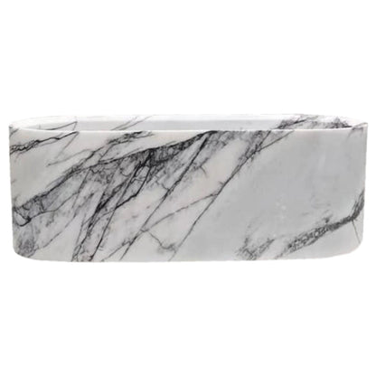 TCSC | New York Marble Bathtub Hand-carved from Solid Marble Block (W)32" (L)73" (H)24"