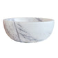 New York White Marble Round Bathroom Above Vanity Sink Polished (D)12" (H)5"