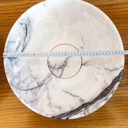 TCSC | New York Marble Natural Stone Round Above Vanity Bathroom Sink Polished (D)15.5" (H)4.5"