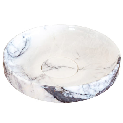 TCSC | New York Marble Natural Stone Round Above Vanity Bathroom Sink Polished (D)15.5" (H)4.5"