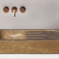 Noce Brown Travertine Rectangular Farmhouse Sink Honed and Filled (W)18" (L)36" (H)7"