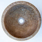 Noce Brown Travertine Natural Stone Round Above Vanity Bathroom Sink (D)12.5" (H)6"