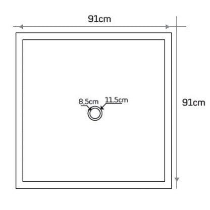 TCSC | Noce Brown Travertine Square Shower Base Hand-carved from Solid Travertine Block (W)36" (L)36"