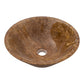 TCSC | Noce Brown Travertine Powder Room Above Vanity V-Shape Tapered Sink (D)16" (H)6"