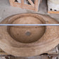 Noce Travertine Natural Stone Kayak Design Above Vanity Bathroom Vessel Sink (W)16" (L)23" (H)6"