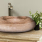 Noce Travertine Natural Stone Kayak Design Above Vanity Bathroom Vessel Sink (W)16" (L)23" (H)6"