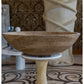 Noce Brown Travertine Natural Stone Oval Above Vanity Bathroom Sink (W)16" (L)21" (H)6"