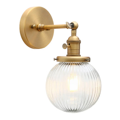 Modern Industrial Ribbed Globe Wall Lights