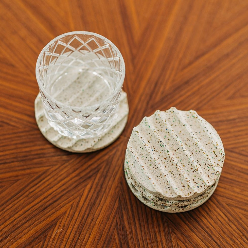 Coaster Set | White Terrazzo