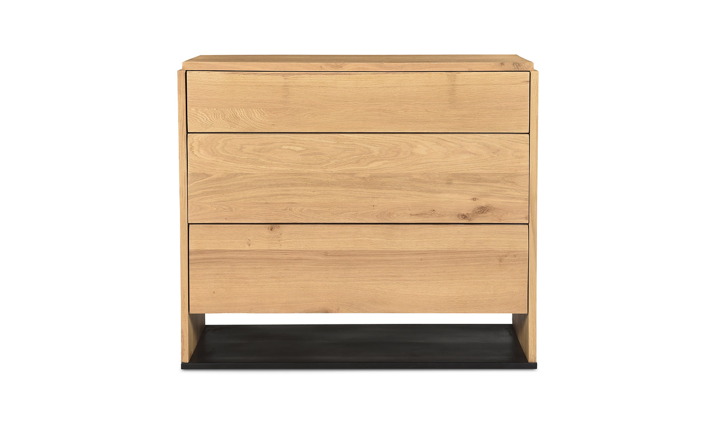 Quinton 3 Drawer Nightstand Natural Oak