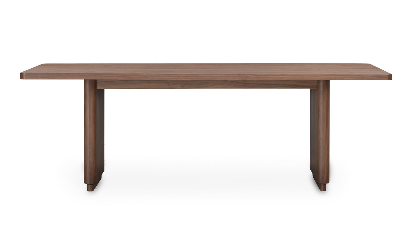 Round Off Small Dining Table Walnut Brown