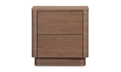 Round Off Tall Nightstand Walnut Brown Large