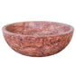 Red Travertine Natural Stone Round Above Vanity Bathroom Sink Honed/Matte (D)16" (H)6"