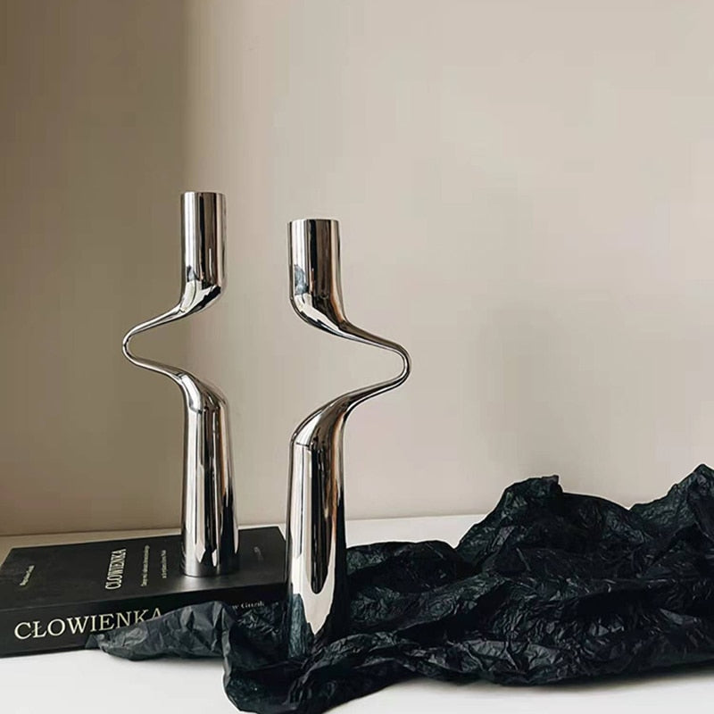 Stainless Steel H-Shaped Candle Holder