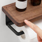 Stylish and Functional Wood Walnut Brass Toilet Paper Holder