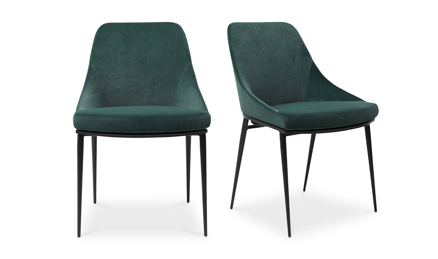 Sedona Dining Chair Green Velvet - Set Of Two