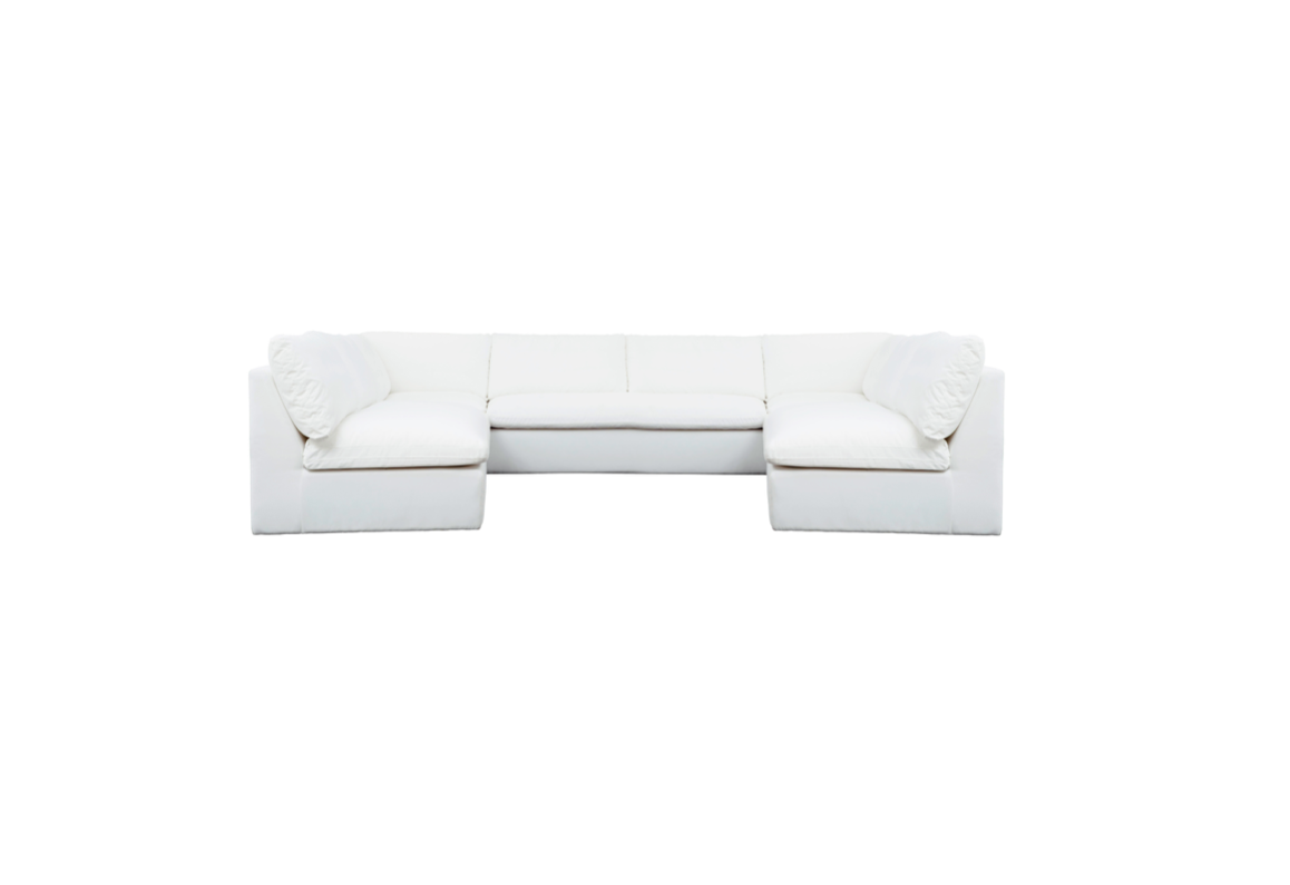 Miles Outdoor Modular 5 Piece White