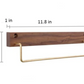 Walnut Wood & Brass Towel Rack