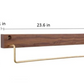 Walnut Wood & Brass Towel Rack