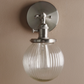 Modern Industrial Ribbed Globe Wall Lights