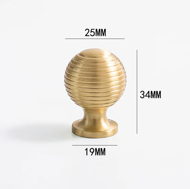 Unique Ball Round Knobs and Pulls - Satin Brass