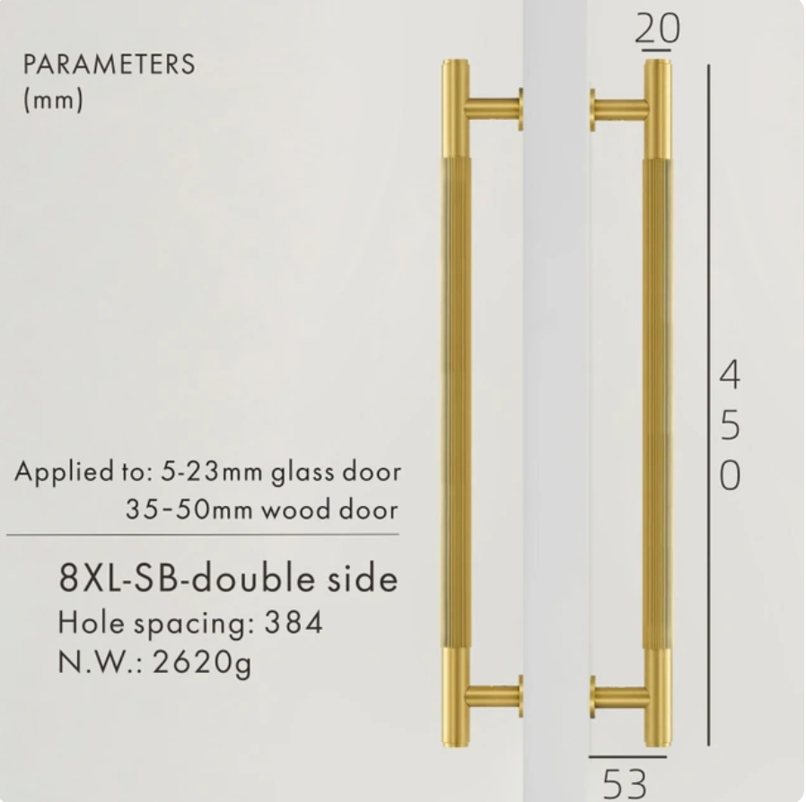 Premium Linear Solid Brass Sliding Door Handles