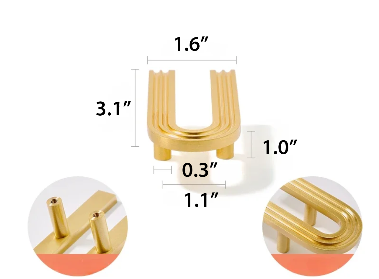 Unique Minimalist Golden Cupboard Handles