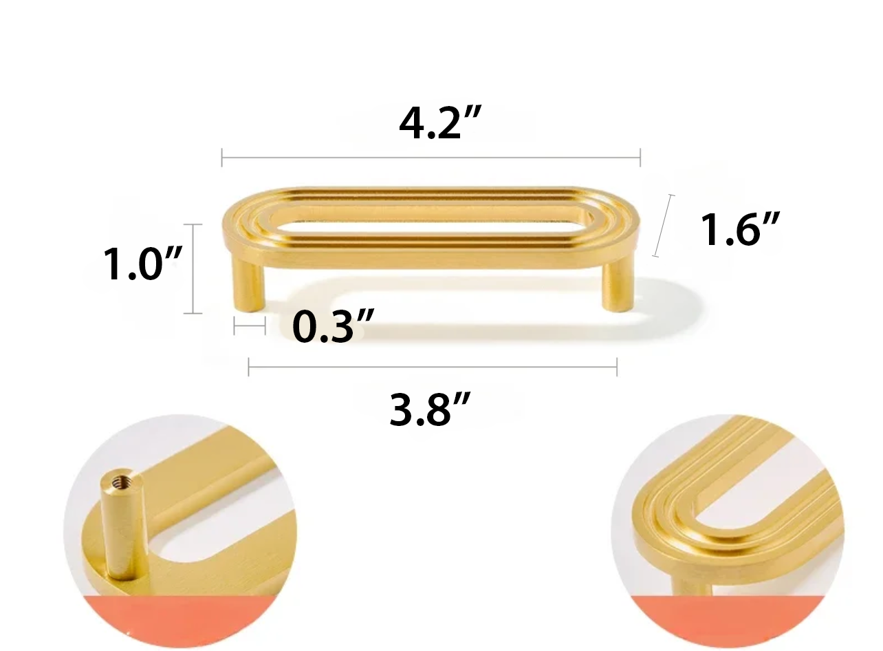 Unique Minimalist Golden Cupboard Handles